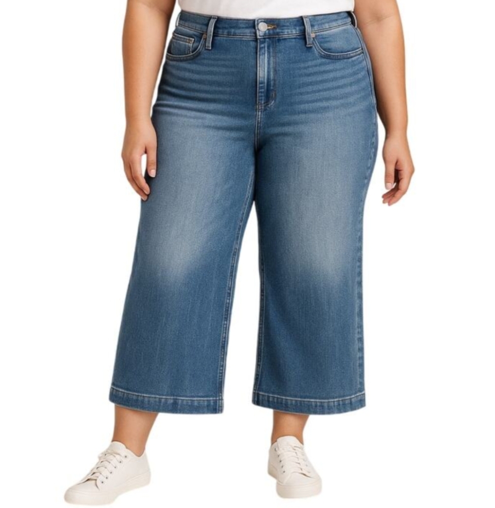 J.Crew Factory Classic Wide-leg Jean in All-day Stretch CG448 size 34 Tall